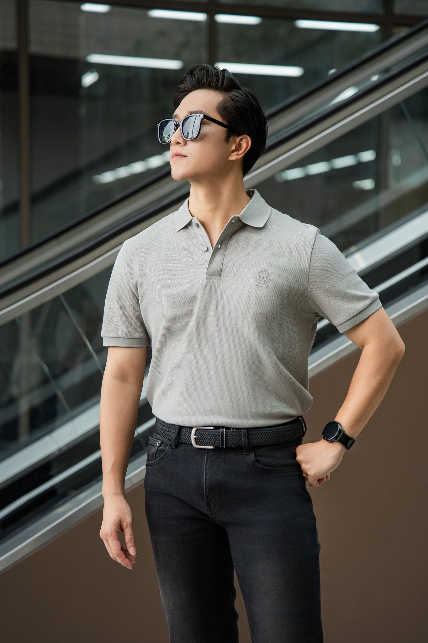 Áo polo kẻ bo tay GSTP068 - hover